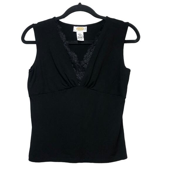 Talbots V-Neck Lace Pullover Top Black Women's Size Small - Picture 5 of 6